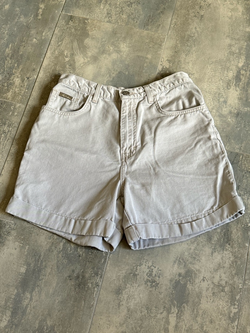Vintage Calvin Klein Jeans Cuff Short in off white gray